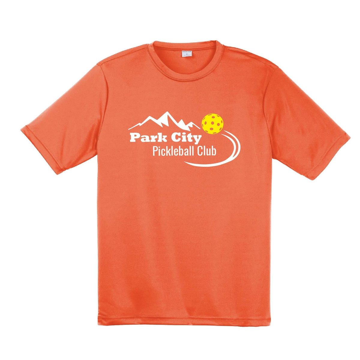 Park City Pickleball Club (White Words) Custom | Men's Short Sleeve Atheletic Performance T-Shirt | 100% Polyester