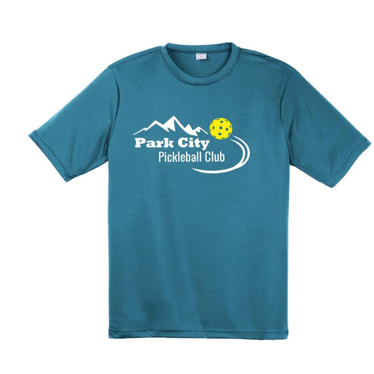 Park City Pickleball Club (White Words) Custom | Men's Short Sleeve Atheletic Performance T-Shirt | 100% Polyester