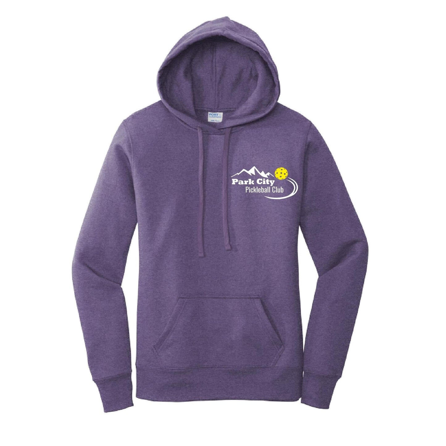 Park City Pickleball Club (White Words) Custom | Women’s Fitted Hoodie Pickleball Sweatshirt | 50% Cotton 50% Poly Fleece