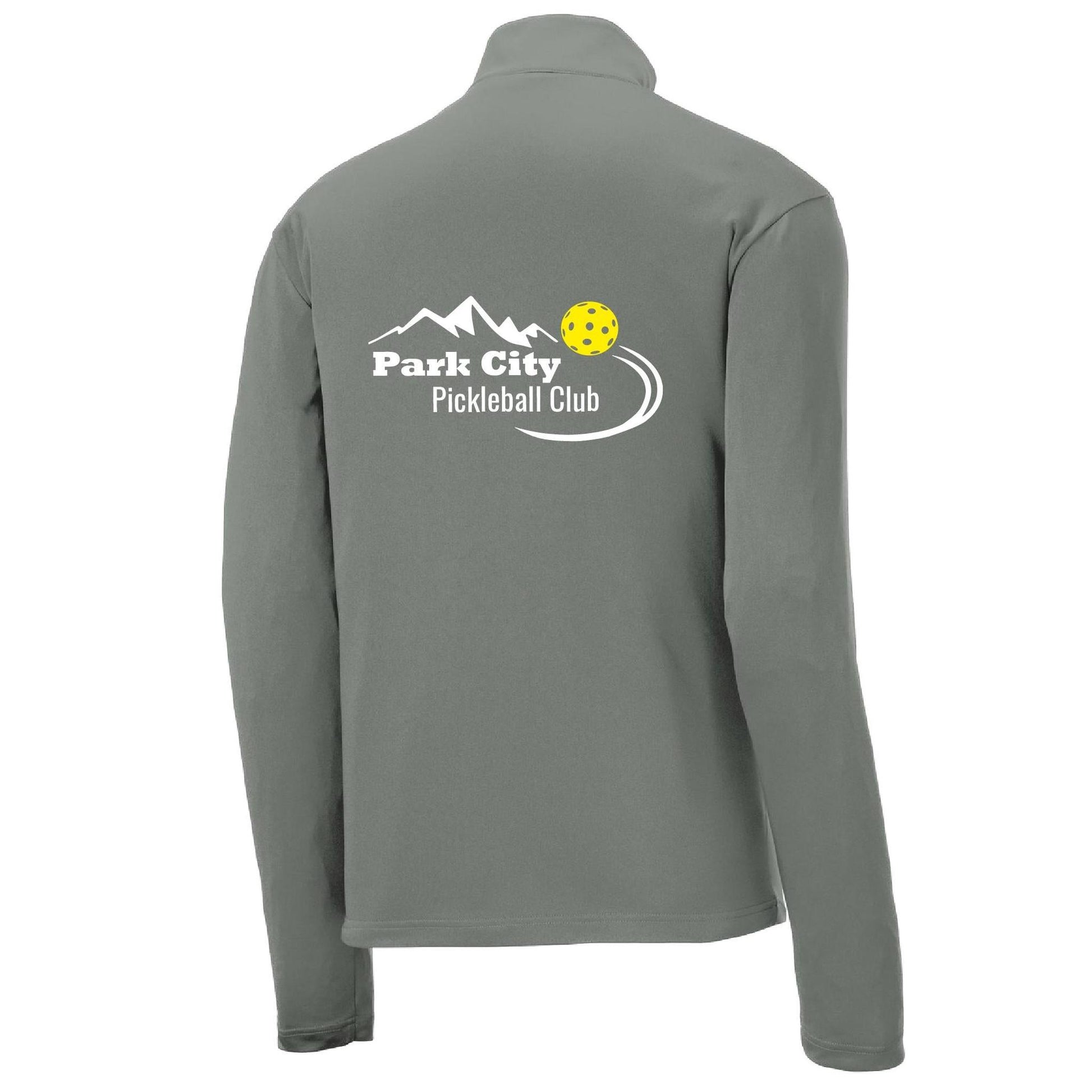 Park City Pickleball Club (White Words) | Men's 1/4 Zip Long Sleeve Pullover Athletic Performance Shirt | 100% Polyester
