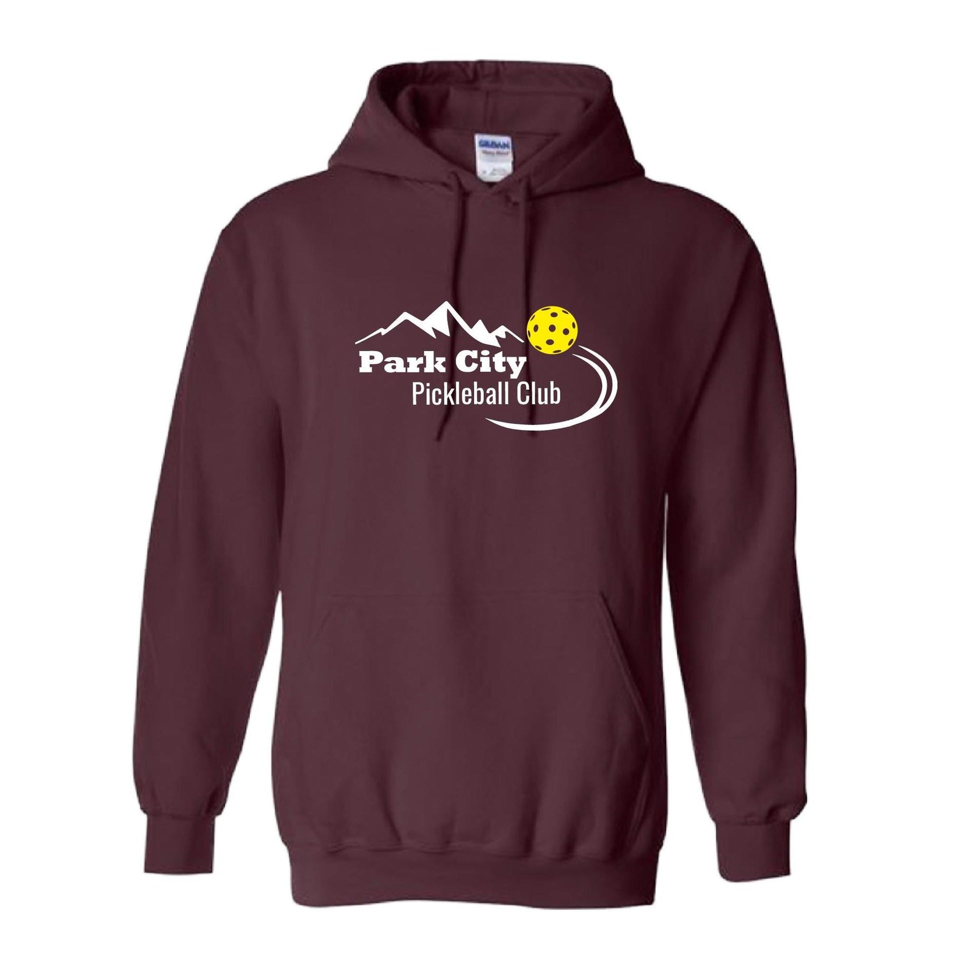 Park City Pickleball Club (White Words) | Unisex Hoodie Pickleball Sweatshirt | 50% Cotton 50% Polyester