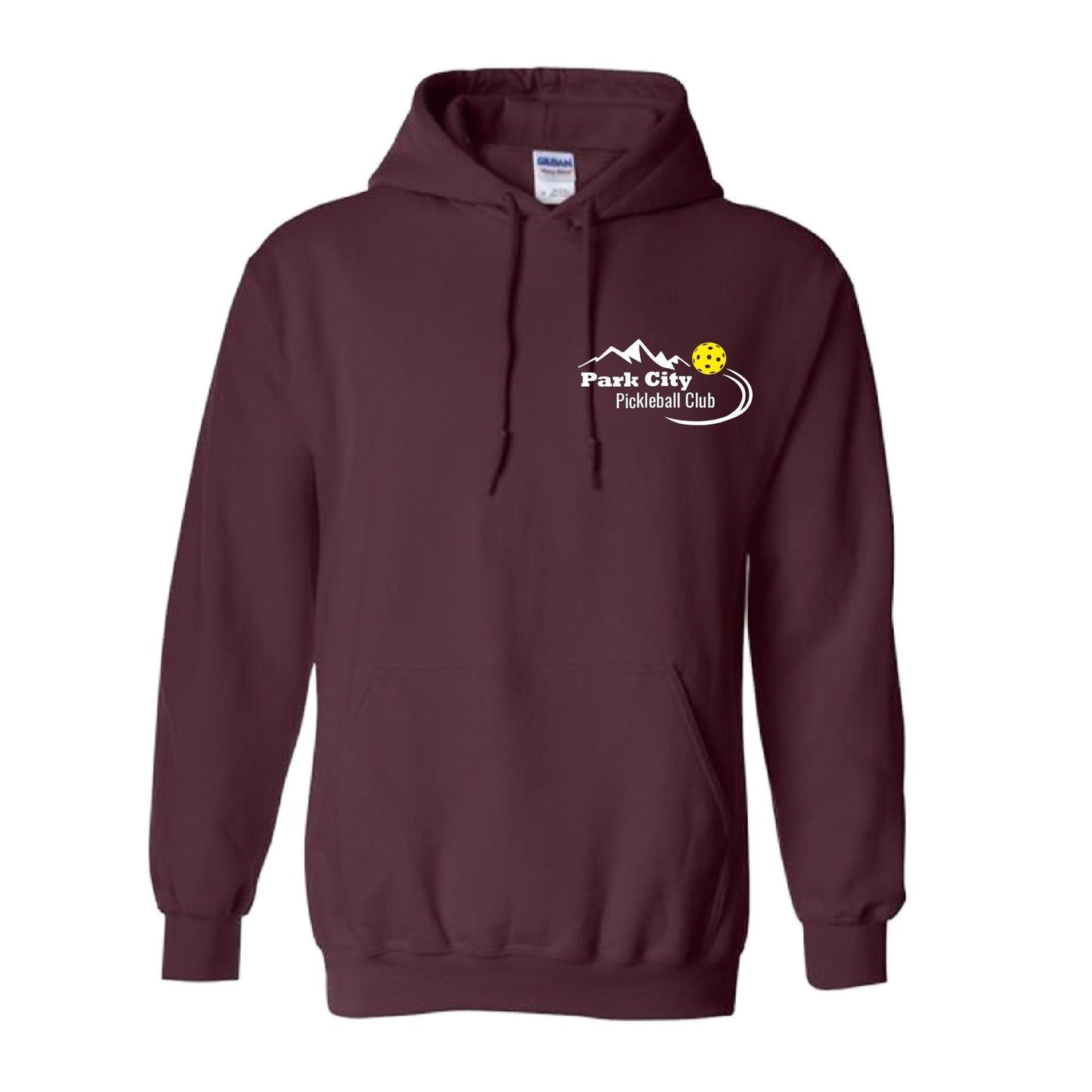 Park City Pickleball Club (White Words) | Unisex Hoodie Pickleball Sweatshirt | 50% Cotton 50% Polyester