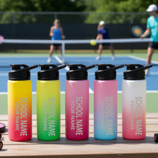 Personalized High School Pickleball Team Tumbler – 25 oz Aluminum Water Bottle Set of 5