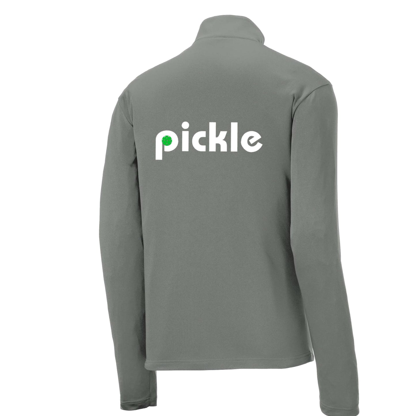 Pickle (Custom) | Men's 1/4 Zip Long Sleeve Pullover Athletic Performance Shirt | 100% Polyester