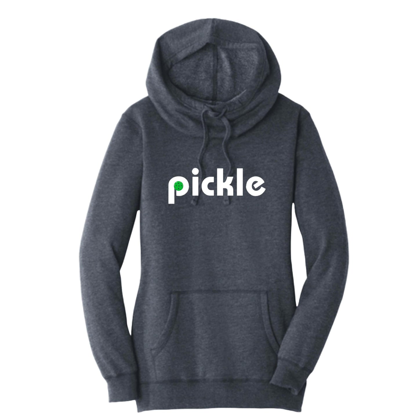 Pickle (Custom) | Women’s Cowl-Neck Hoodie Pickleball Sweatshirt | 55% Cotton 45% Poly Fleece