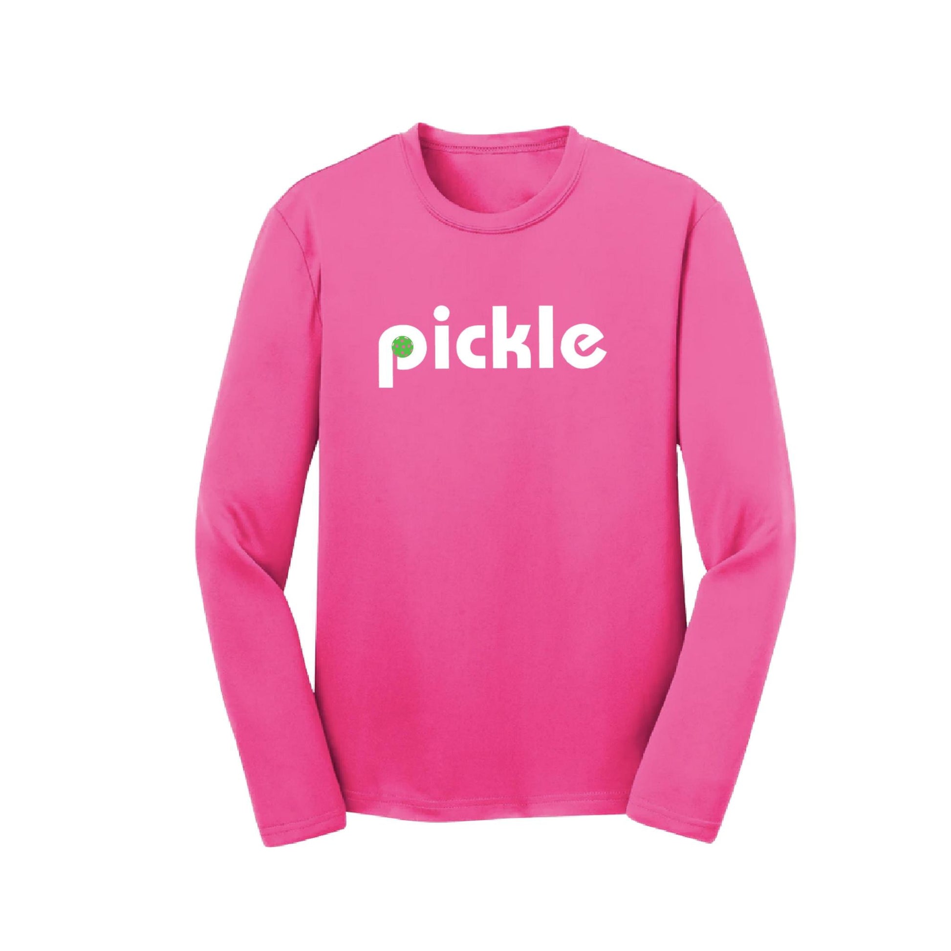Pickle (Customizable) | Youth Long Sleeve Pickleball Performance T-Shirts | 100% Polyester