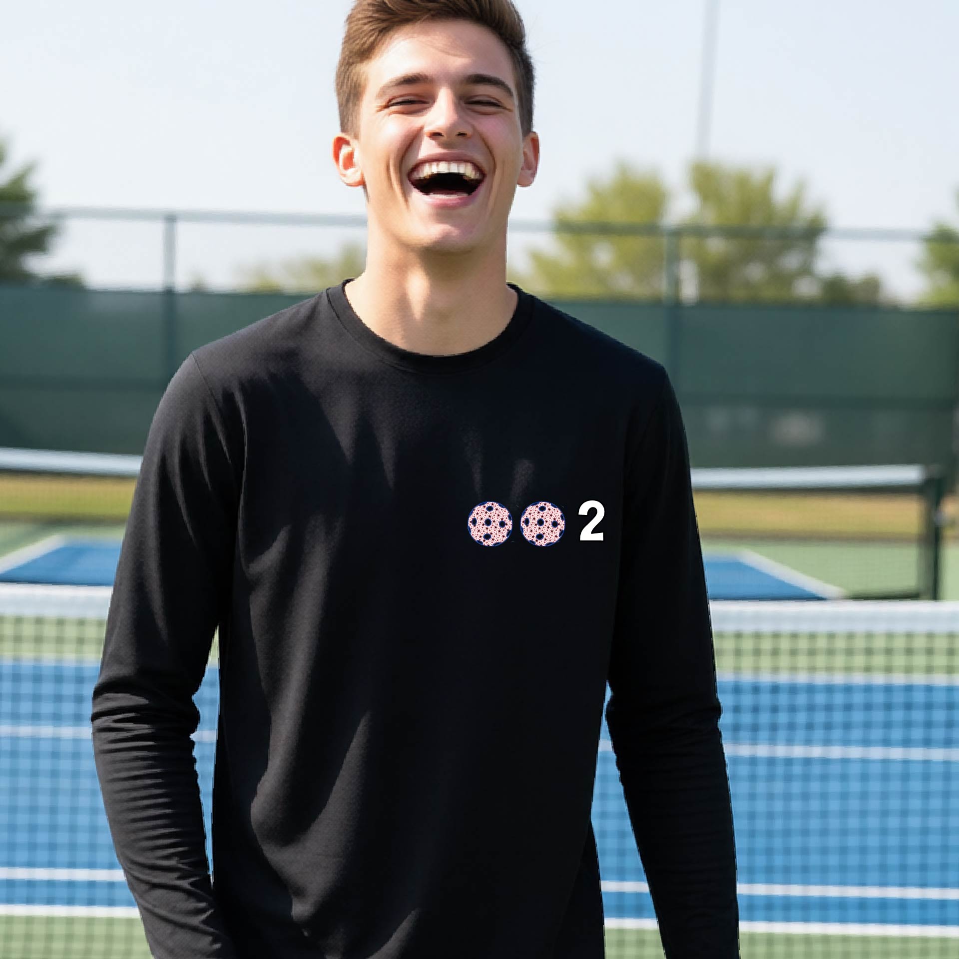 Kids Pickleball Shirt – Youth Athletic Tee for Young Players-Custom 10 Pickleball Colors-Long-Sleeve