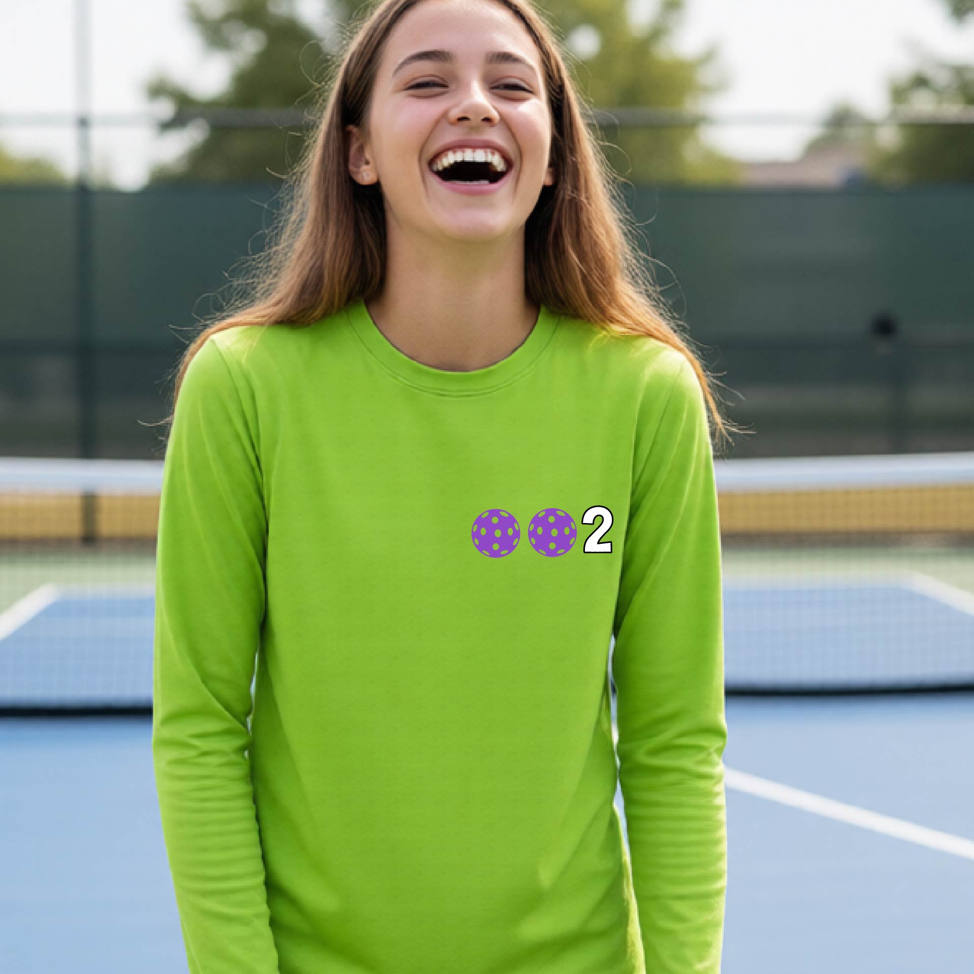 Kids Pickleball Shirt – Youth Athletic Tee for Young Players-Custom 10 Pickleball Colors-Long-Sleeve
