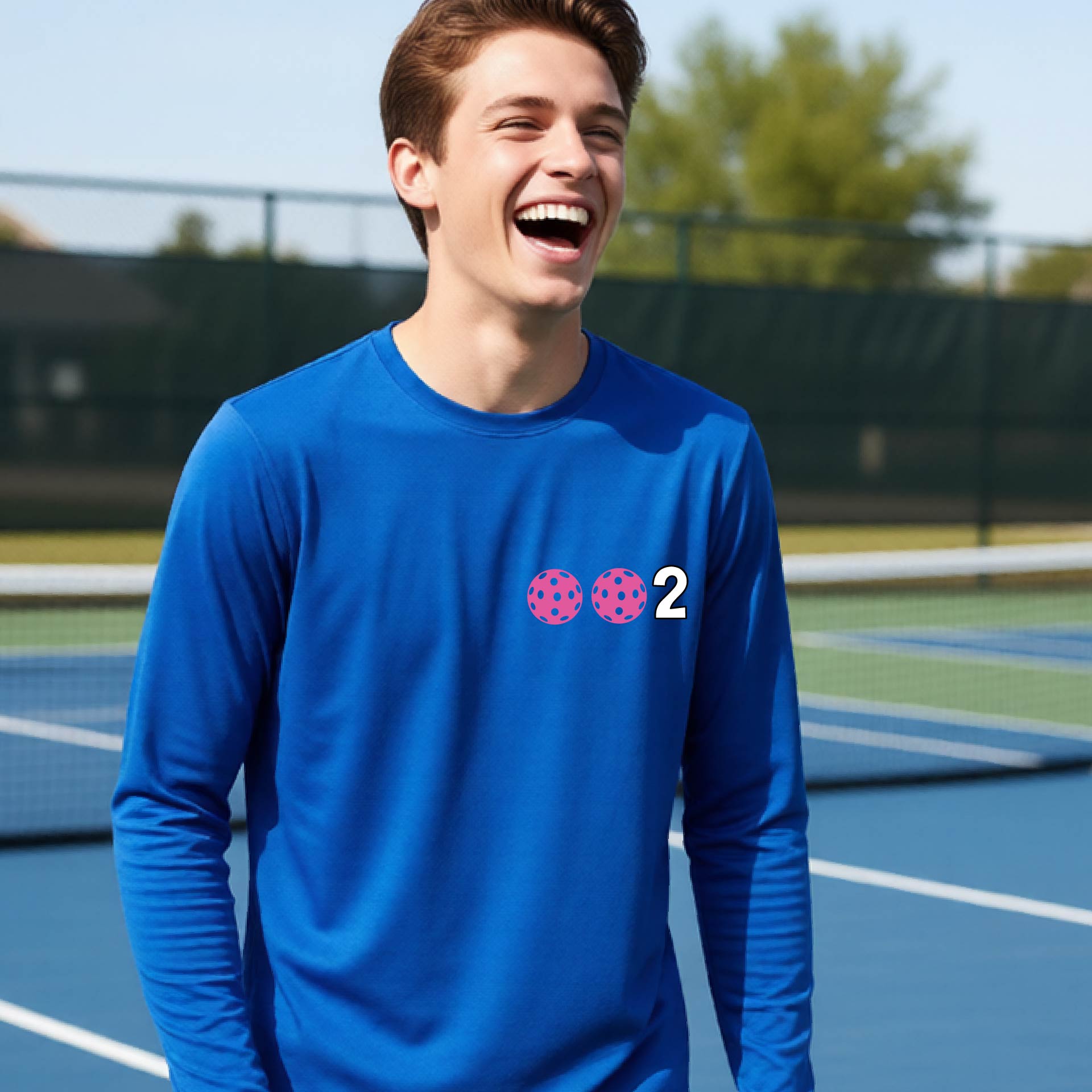 Kids Pickleball Shirt – Youth Athletic Tee for Young Players-Custom 10 Pickleball Colors-Long-Sleeve