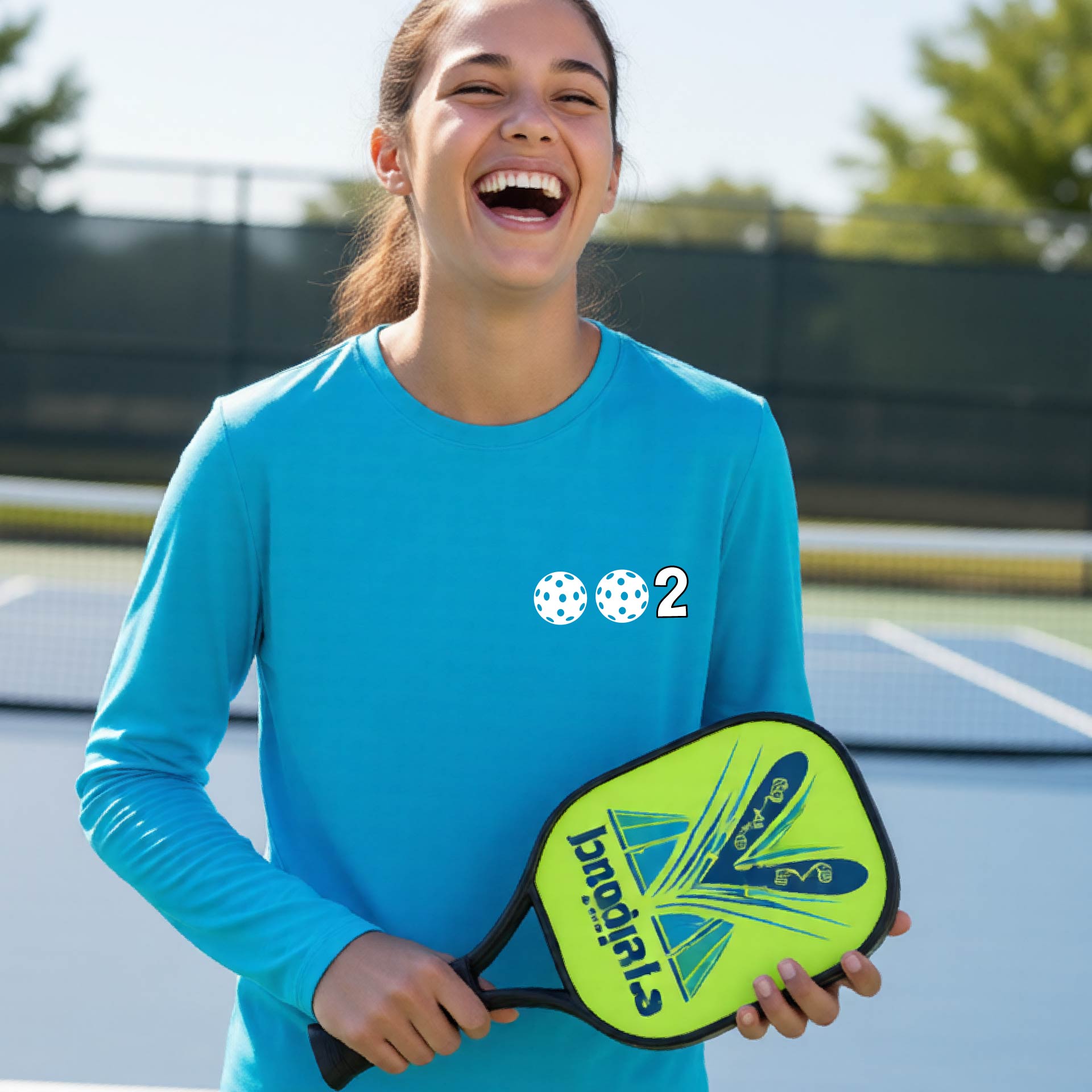Kids Pickleball Shirt – Youth Athletic Tee for Young Players-Custom 10 Pickleball Colors-Long-Sleeve