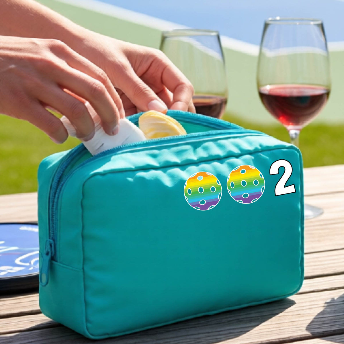 Pickleball Cosmetic Bag – Makeup & Toiletry Travel Pouch - Customizable - 10 Pickleball Colors