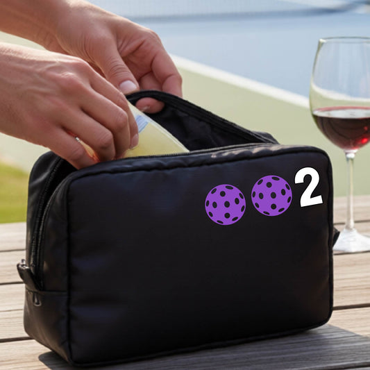 Pickleball Cosmetic Bag – Makeup & Toiletry Travel Pouch - Customizable - 10 Pickleball Colors