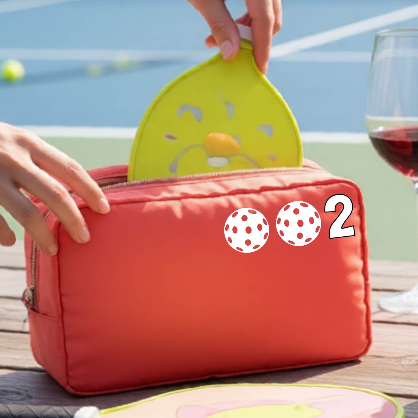Pickleball Cosmetic Bag – Makeup & Toiletry Travel Pouch - Customizable - 10 Pickleball Colors