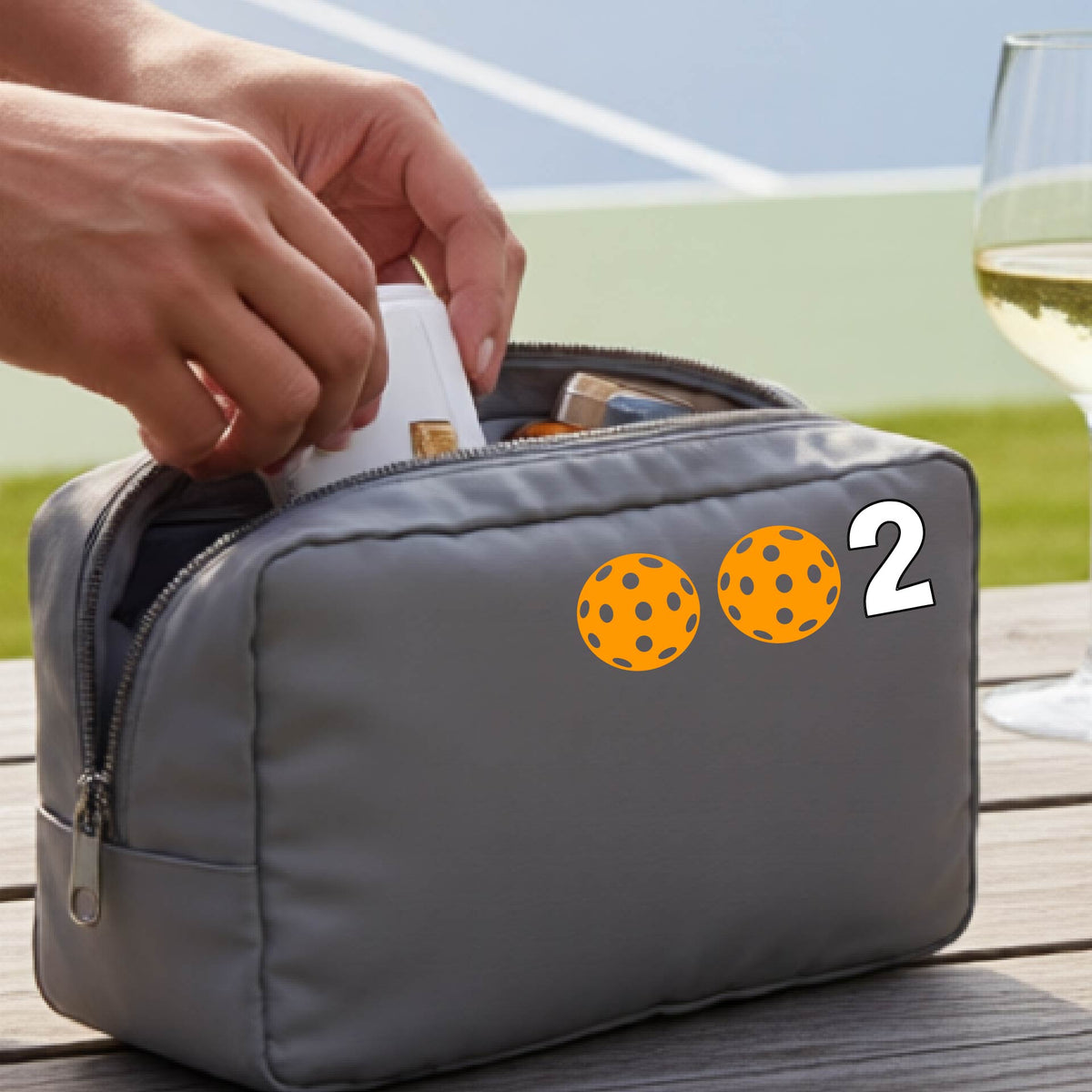 Pickleball Cosmetic Bag – Makeup & Toiletry Travel Pouch - Customizable - 10 Pickleball Colors