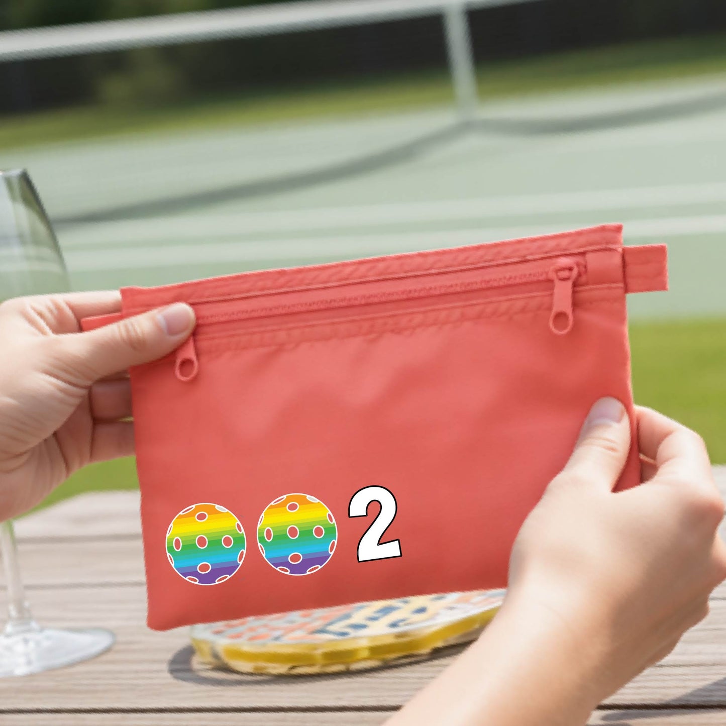 Pickleball Makeup Bag – Cosmetic & Travel Pouch for Players - 10 Custom Pickleball Colors