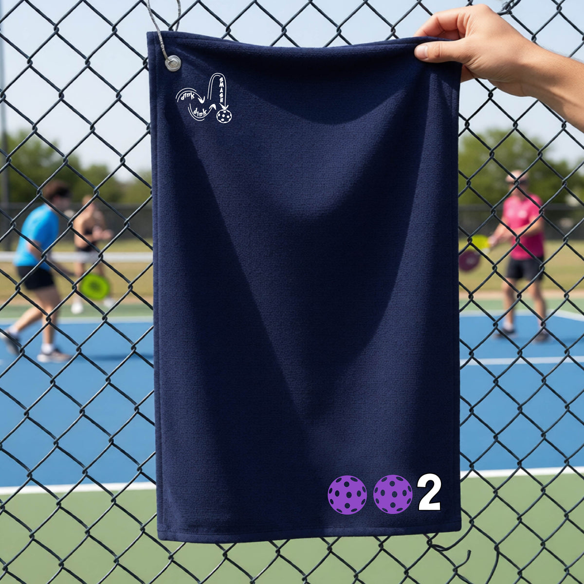 Pickleball Court Towel with Grommet & Hook – Sports Towel - Custom Pickleballs Color