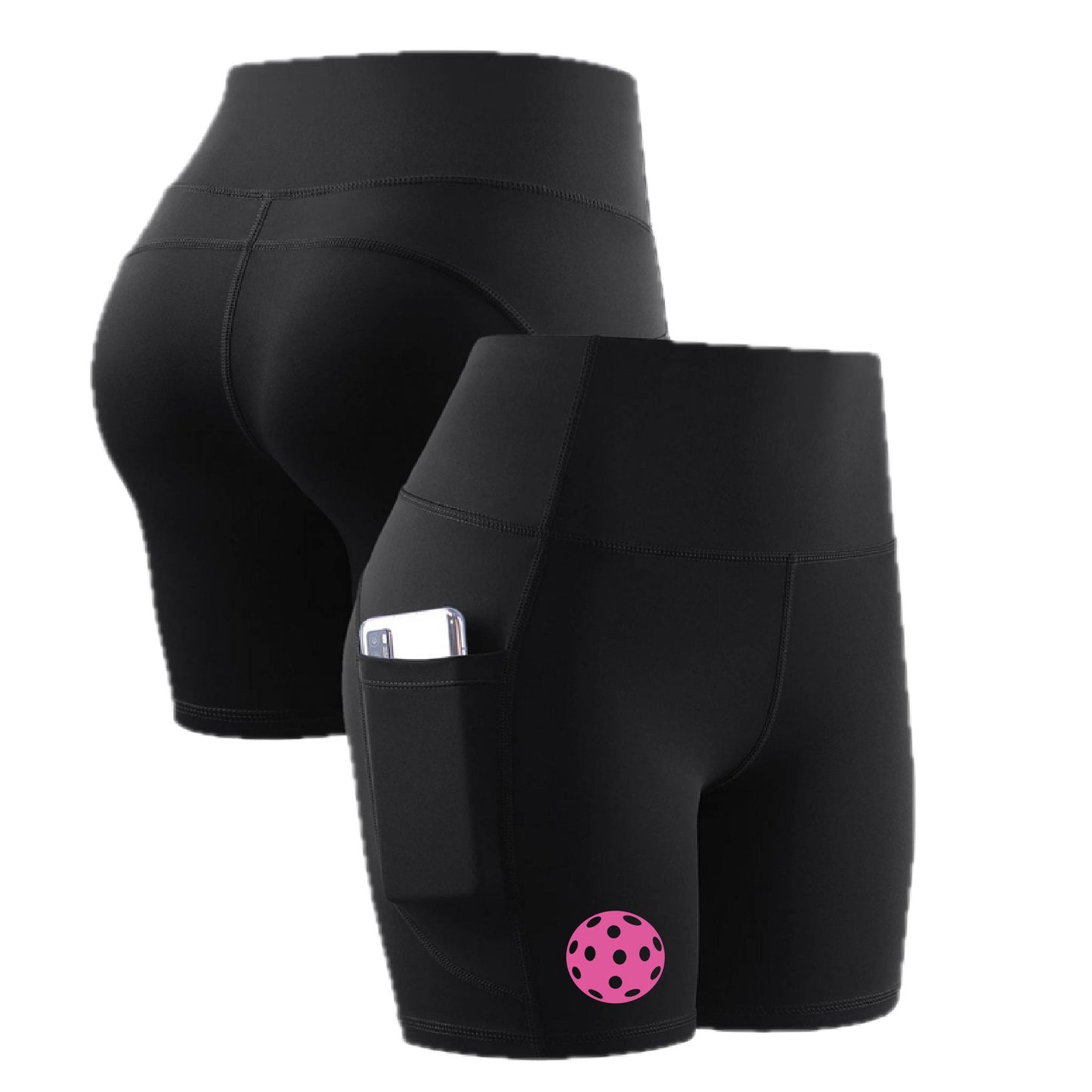 Pickleball (10 Custom Pickleball Colors) | Women's Professional Athletic Compression Shorts | 85/15 Polyester/Spandex