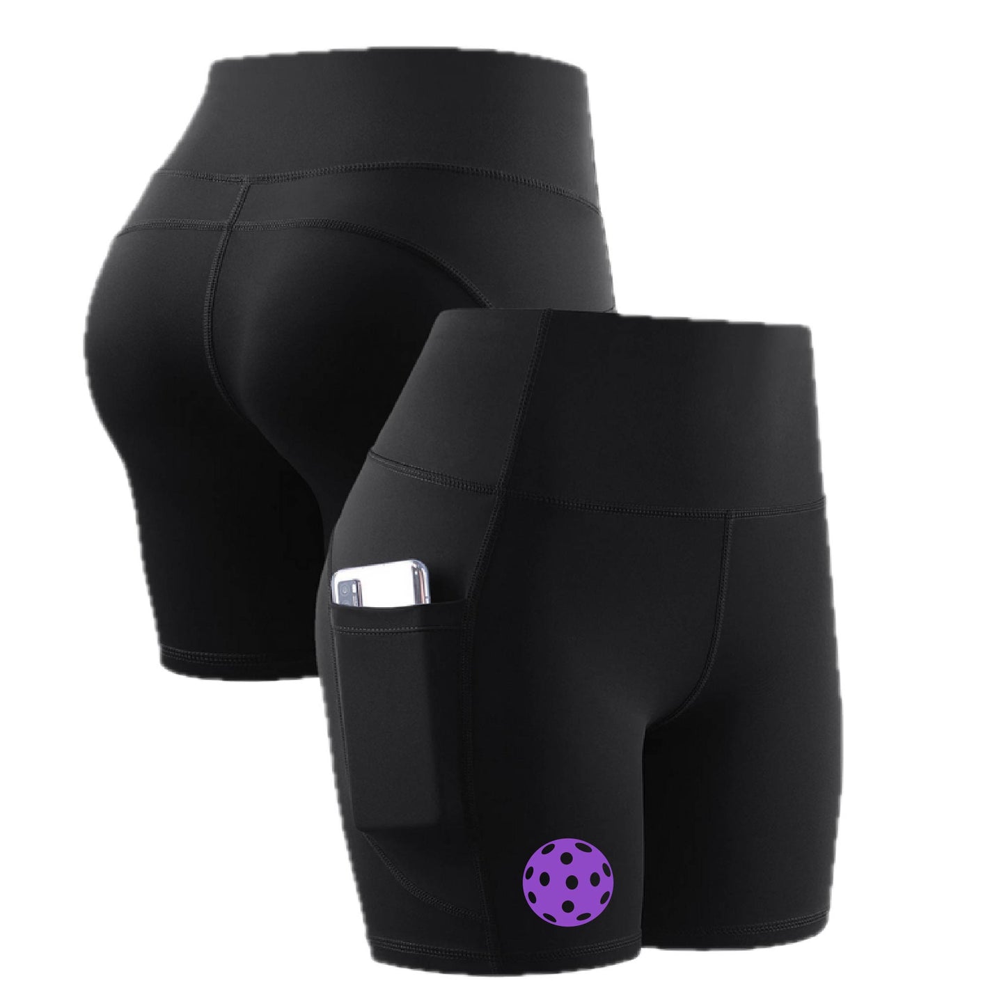 Pickleball (10 Custom Pickleball Colors) | Women's Professional Athletic Compression Shorts | 85/15 Polyester/Spandex