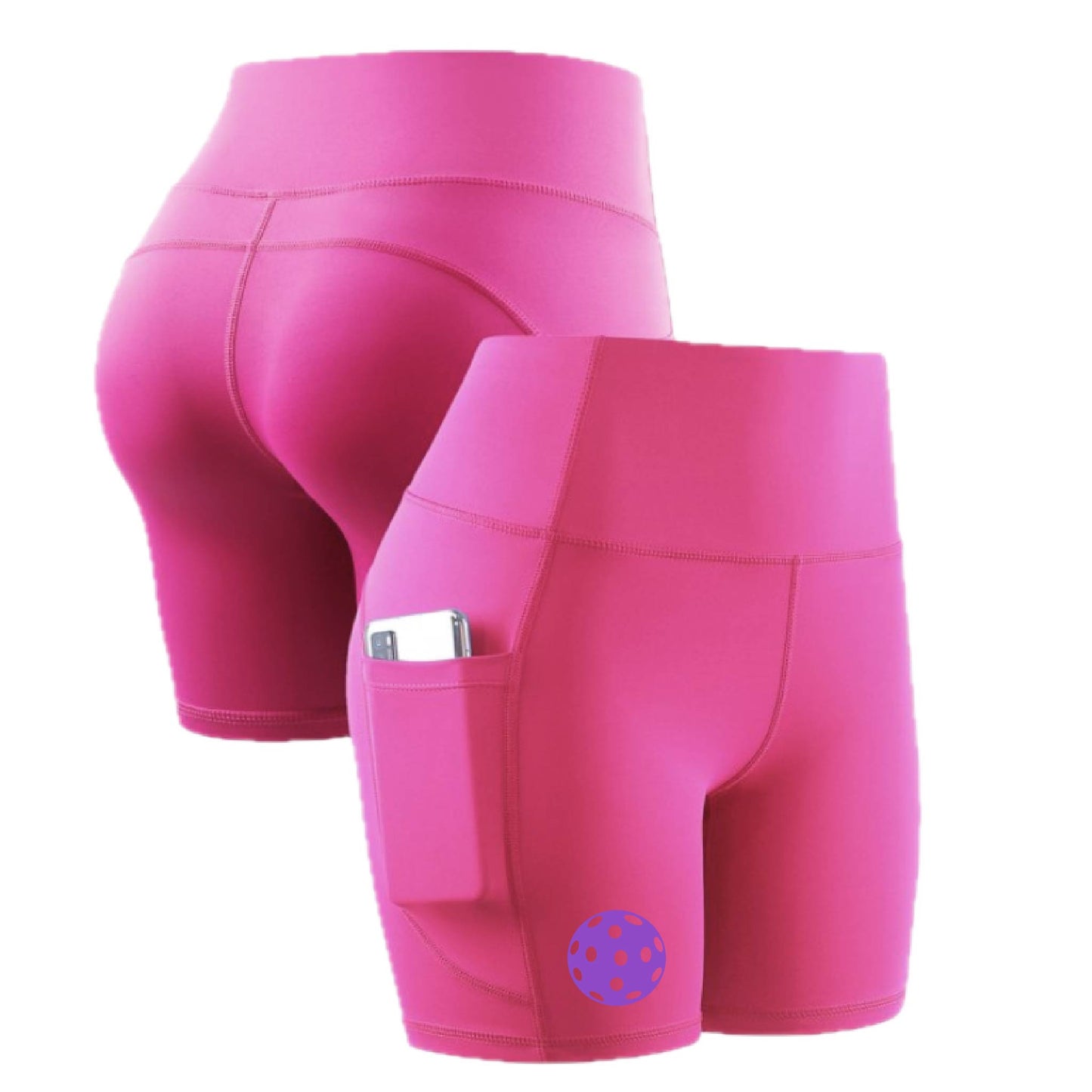 Pickleball (10 Custom Pickleball Colors) | Women's Professional Athletic Compression Shorts | 85/15 Polyester/Spandex