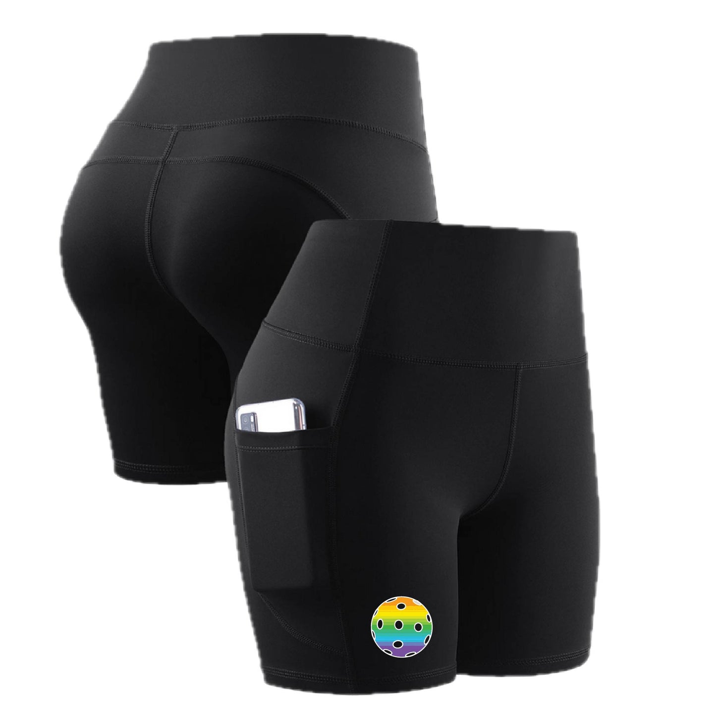 Pickleball (10 Custom Pickleball Colors) | Women's Professional Athletic Compression Shorts | 85/15 Polyester/Spandex