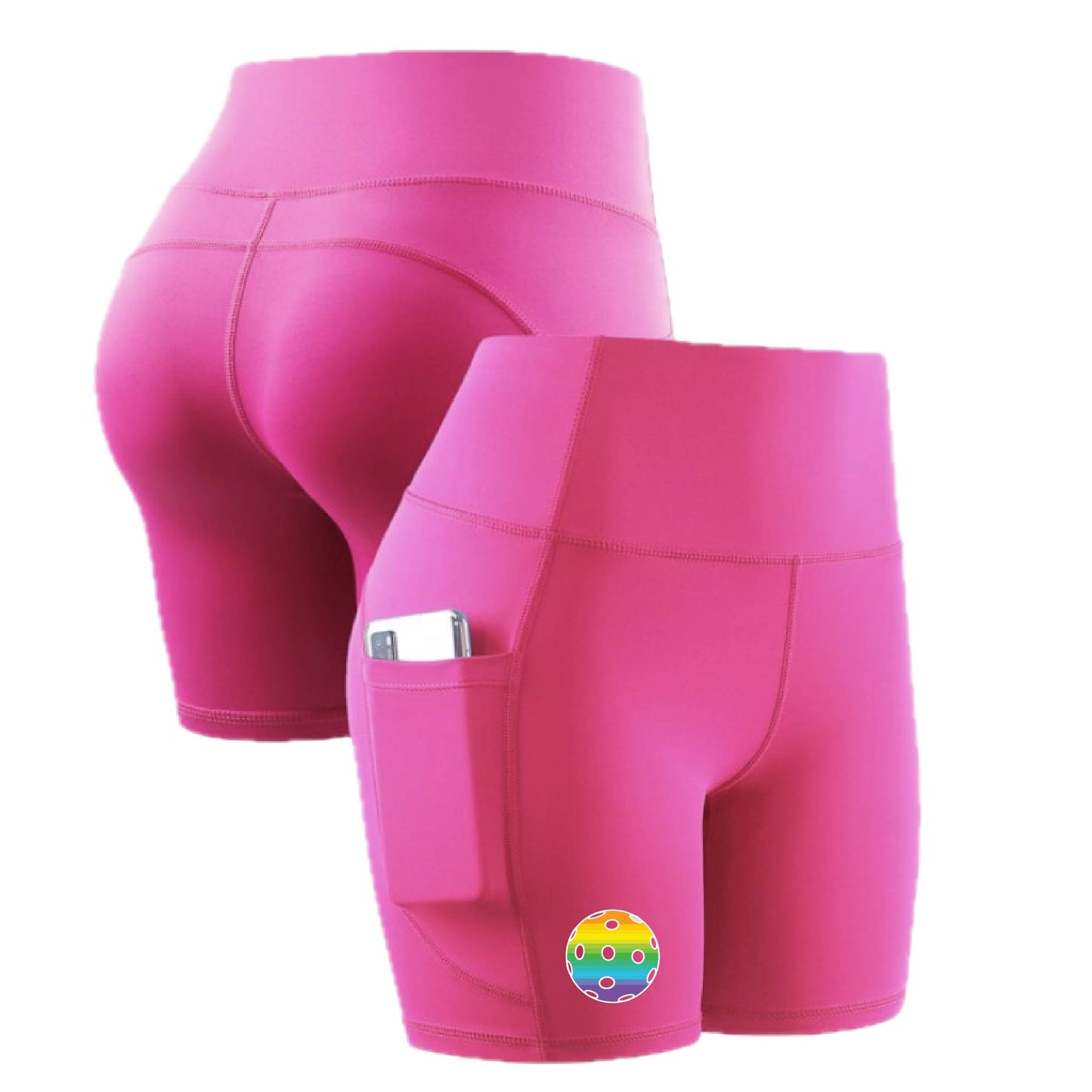 Pickleball (10 Custom Pickleball Colors) | Women's Professional Athletic Compression Shorts | 85/15 Polyester/Spandex