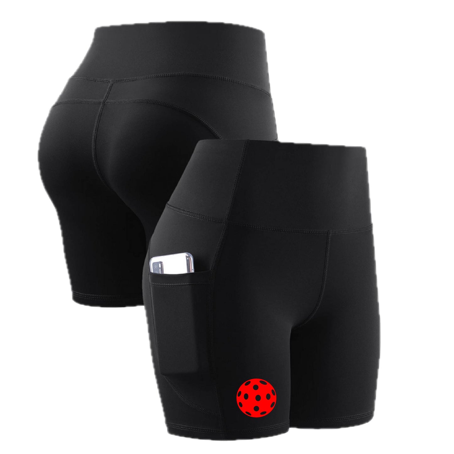 Pickleball (10 Custom Pickleball Colors) | Women's Professional Athletic Compression Shorts | 85/15 Polyester/Spandex