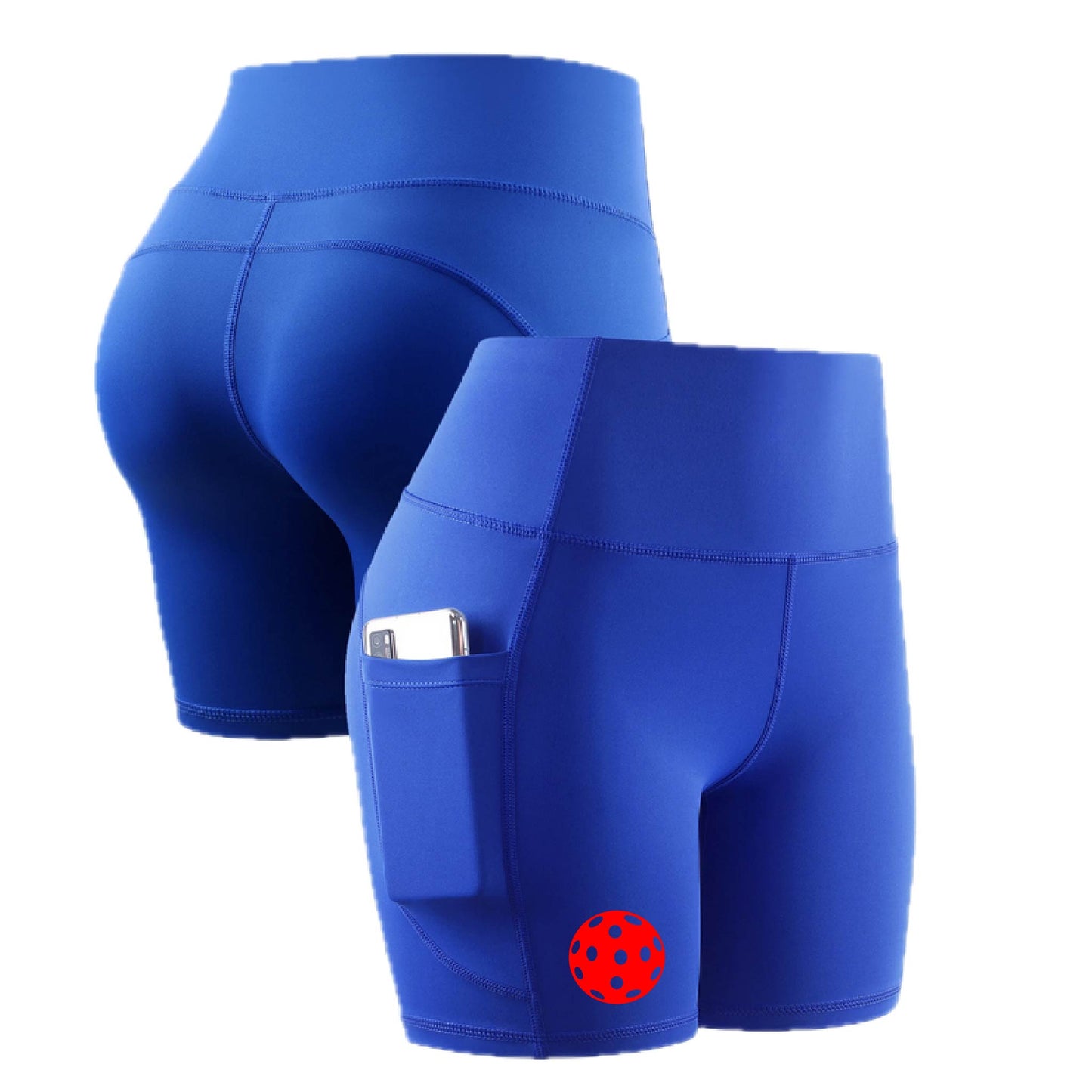Pickleball (10 Custom Pickleball Colors) | Women's Professional Athletic Compression Shorts | 85/15 Polyester/Spandex