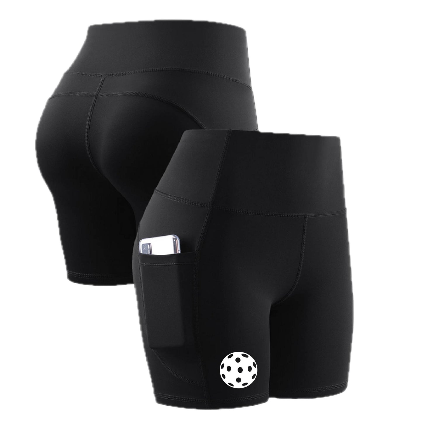 Pickleball (10 Custom Pickleball Colors) | Women's Professional Athletic Compression Shorts | 85/15 Polyester/Spandex