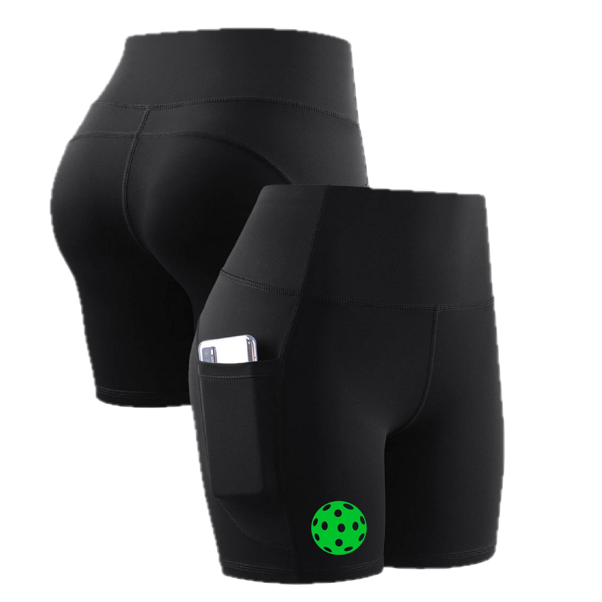 Pickleball (10 Custom Pickleball Colors) | Women's Professional Athletic Compression Shorts | 85/15 Polyester/Spandex