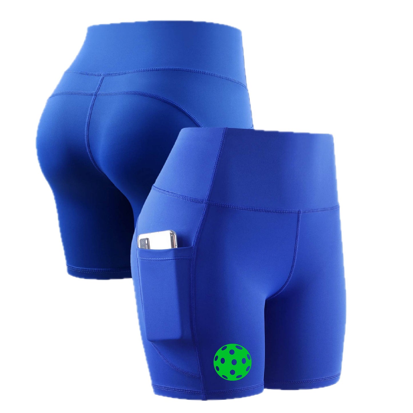 Pickleball (10 Custom Pickleball Colors) | Women's Professional Athletic Compression Shorts | 85/15 Polyester/Spandex