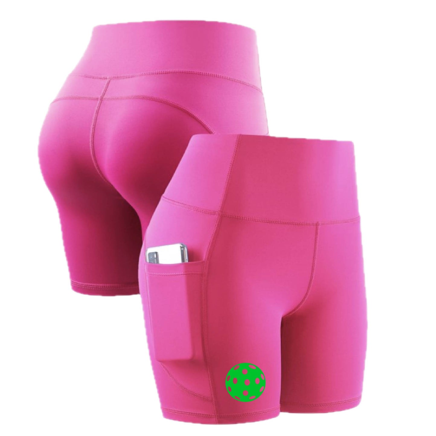 Pickleball (10 Custom Pickleball Colors) | Women's Professional Athletic Compression Shorts | 85/15 Polyester/Spandex