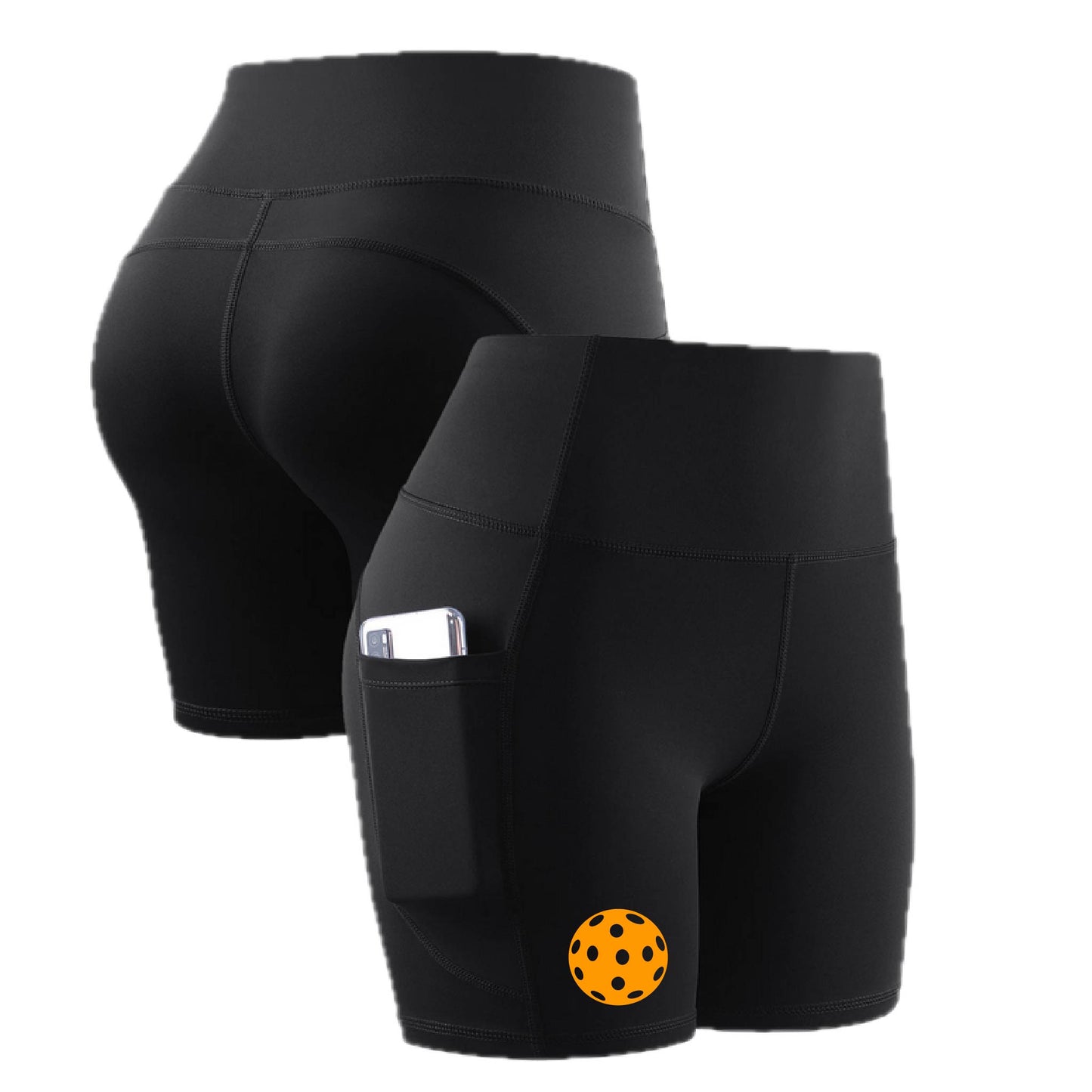 Pickleball (10 Custom Pickleball Colors) | Women's Professional Athletic Compression Shorts | 85/15 Polyester/Spandex