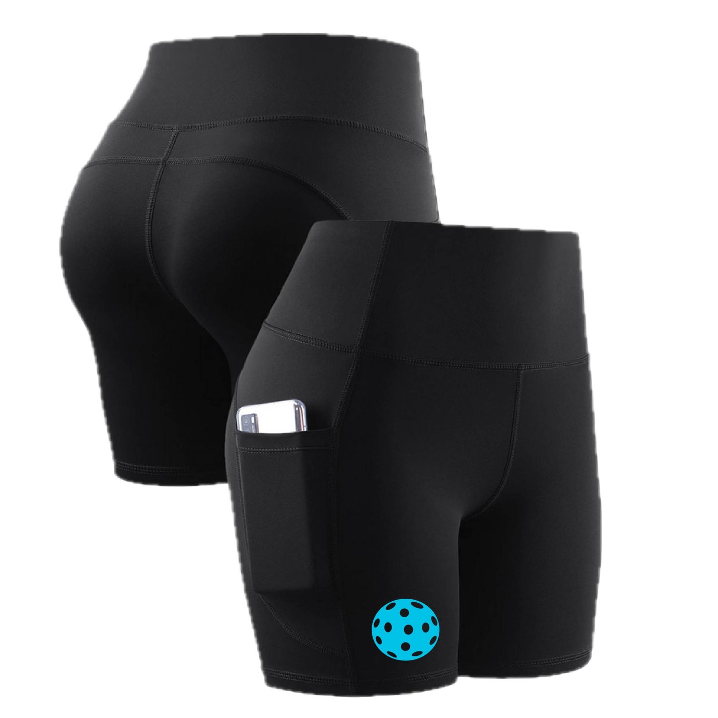 Pickleball (10 Custom Pickleball Colors) | Women's Professional Athletic Compression Shorts | 85/15 Polyester/Spandex