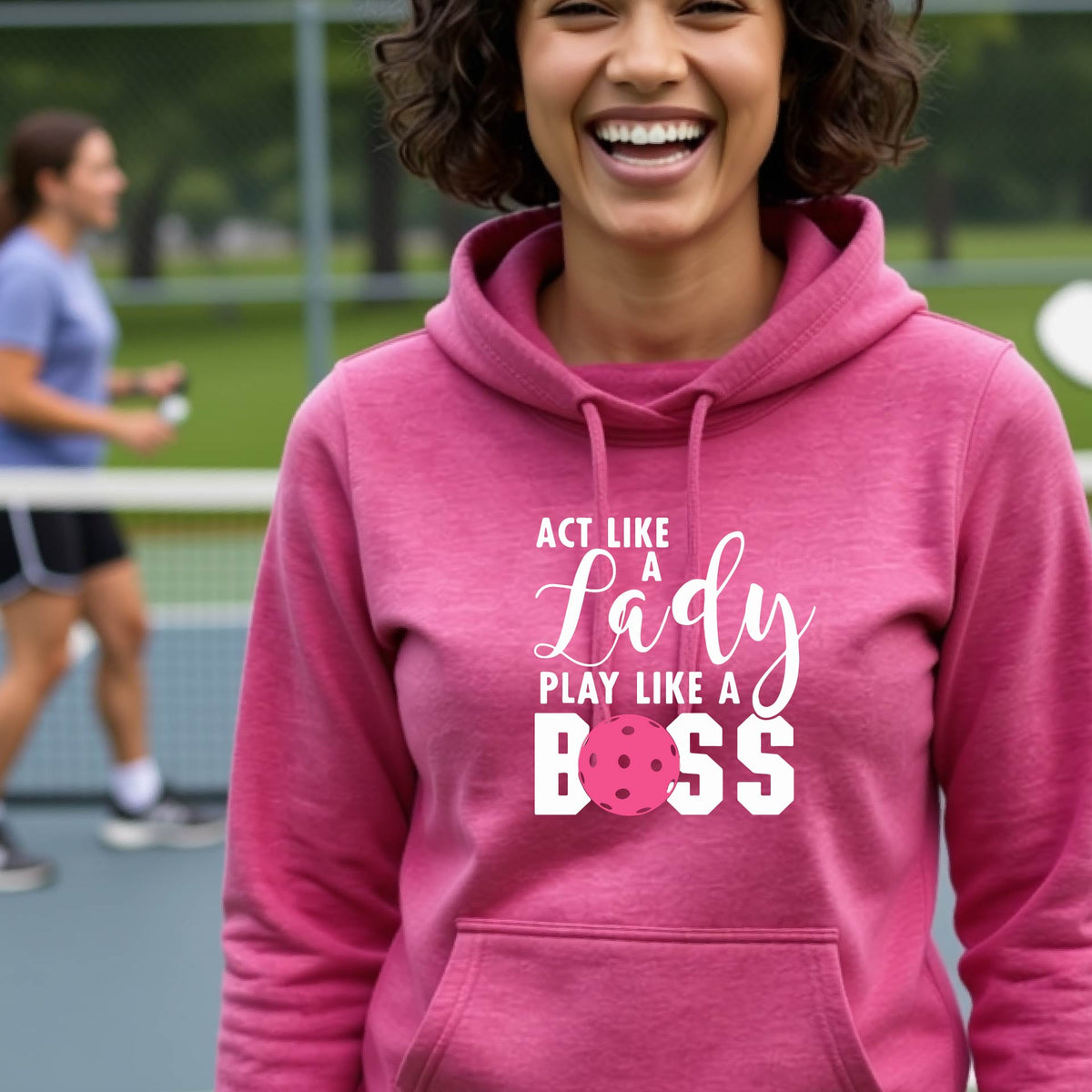 Women’s Athletic Pickleball Hoodie – Sporty Pickleball Sweatshirt - Cowl-Neck