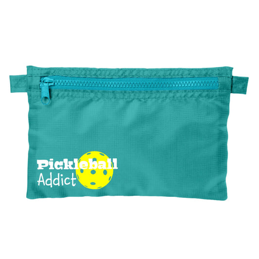 Pickleball Addict | Pickleball Cosmetic Stash Pouch Bag | Small Size Court Stash Bag