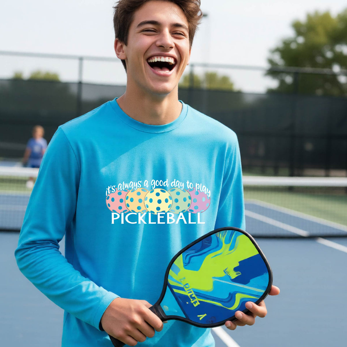 Youth Athletic Pickleball Shirt – Kids Sports Performance Tee Long Sleeve