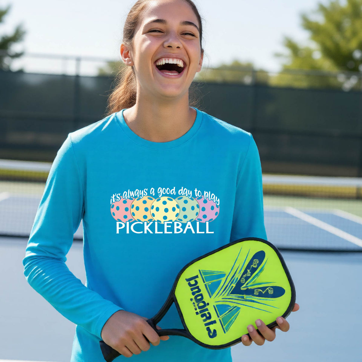 Youth Athletic Pickleball Shirt – Kids Sports Performance Tee Long Sleeve
