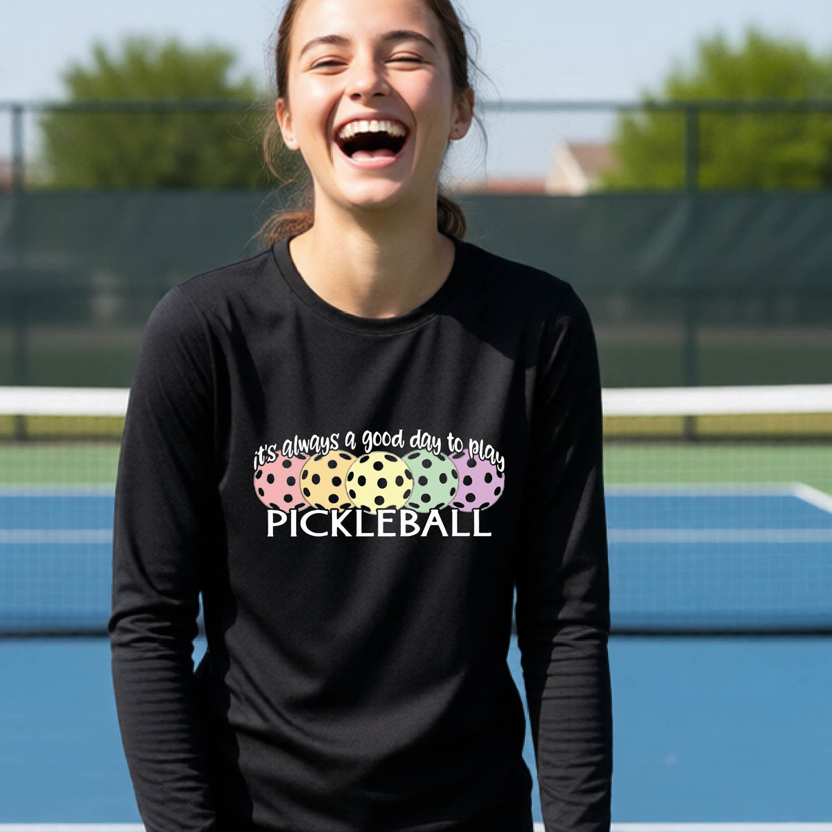 Youth Athletic Pickleball Shirt – Kids Sports Performance Tee Long Sleeve