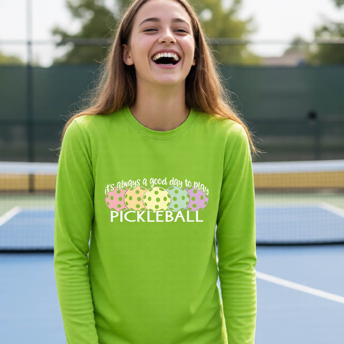 Youth Athletic Pickleball Shirt – Kids Sports Performance Tee Long Sleeve