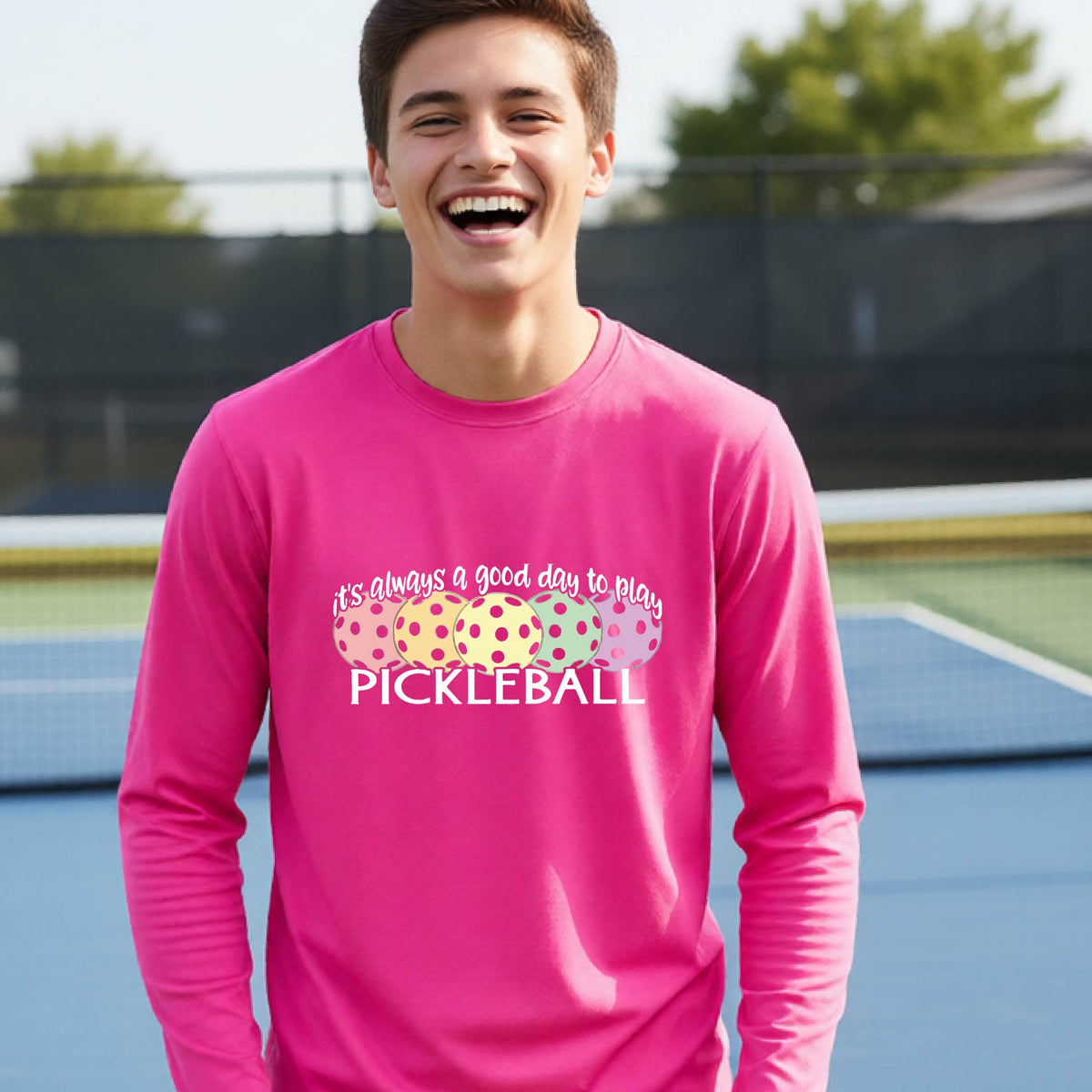 Youth Athletic Pickleball Shirt – Kids Sports Performance Tee Long Sleeve