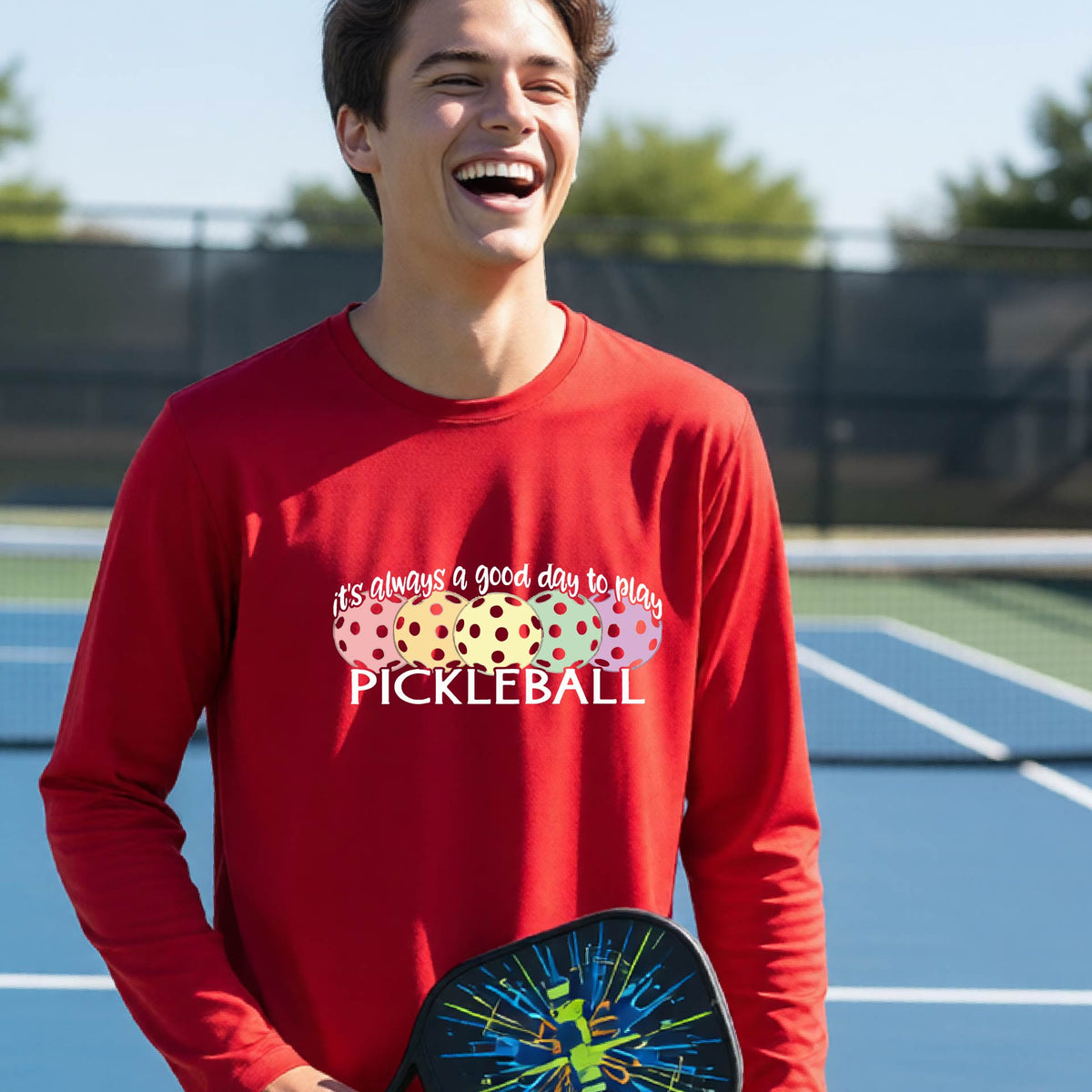 Youth Athletic Pickleball Shirt – Kids Sports Performance Tee Long Sleeve
