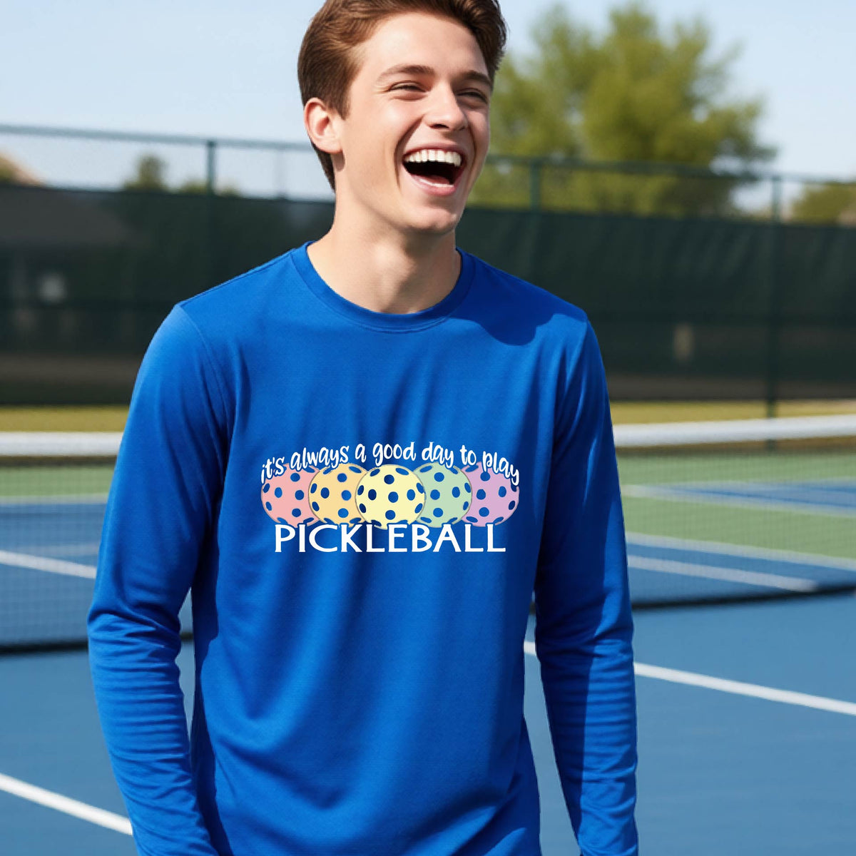 Youth Athletic Pickleball Shirt – Kids Sports Performance Tee Long Sleeve