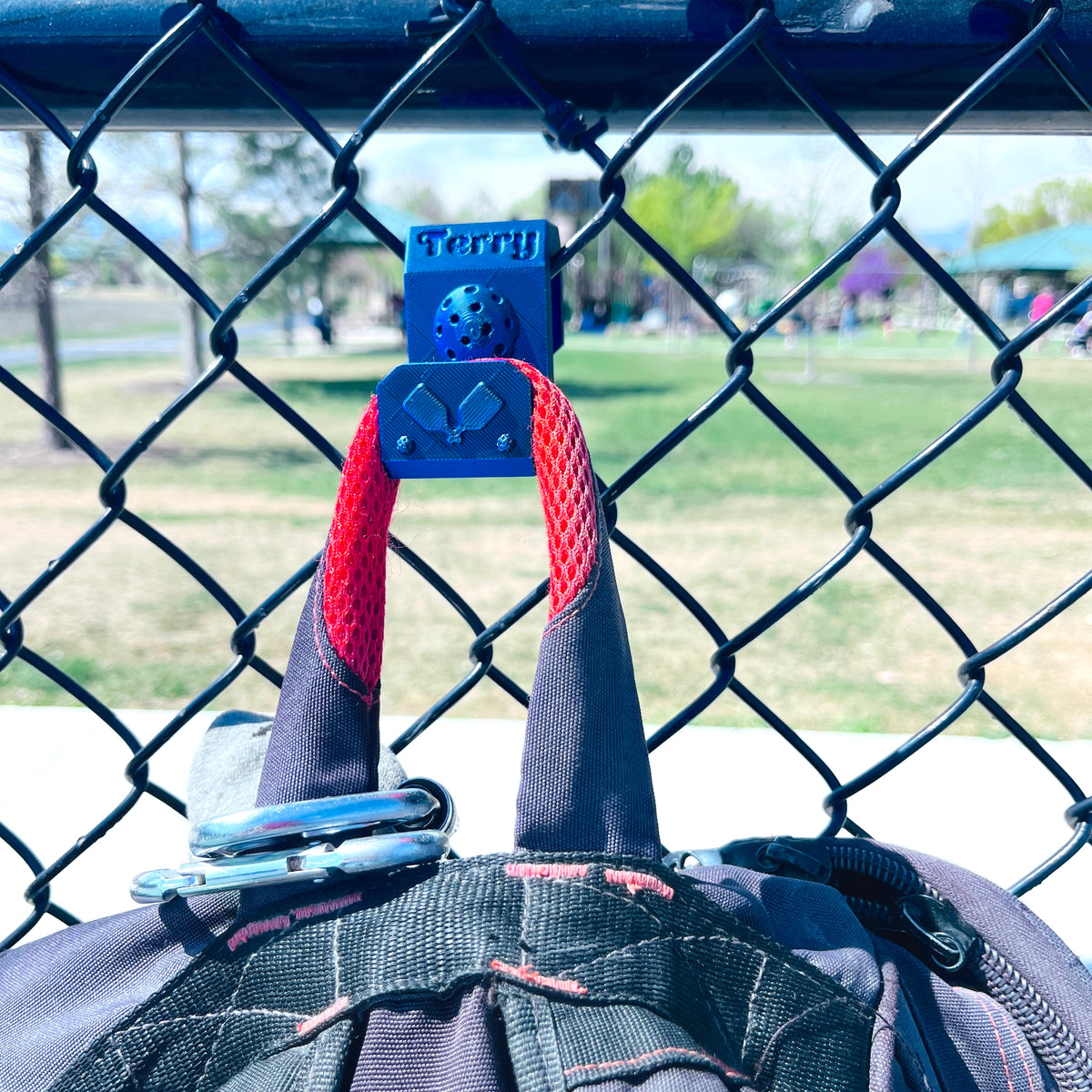Pickleball Bag Hangers | Personalized Colorful Fence Clip | Fun Fence Caddy Hook