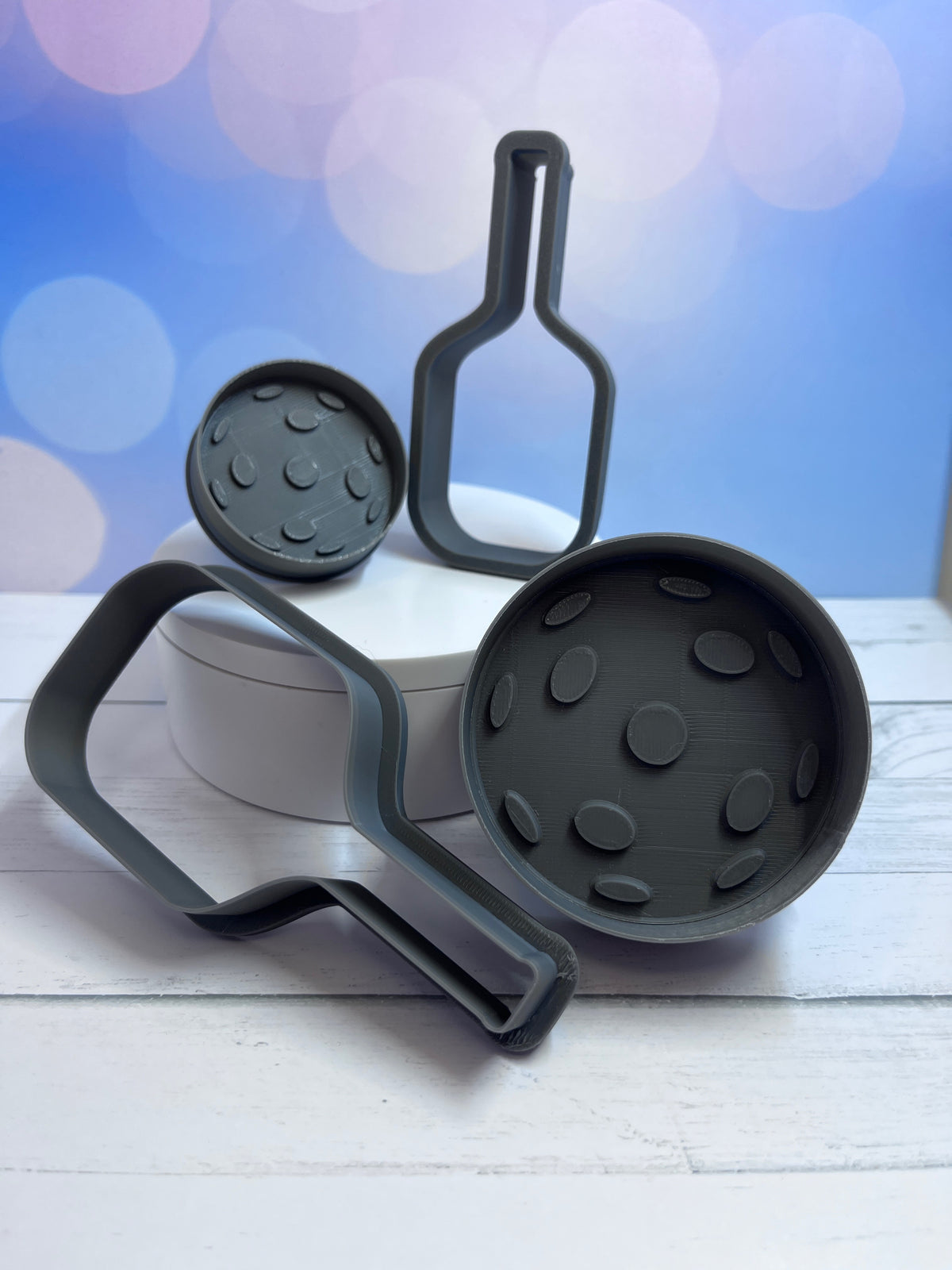 Pickleball Ball and Paddle Cookie Cutter Set | Unique Party Favor Decor | Game Winning Theme Baking Items | Eco-Friendly Mold Stamps