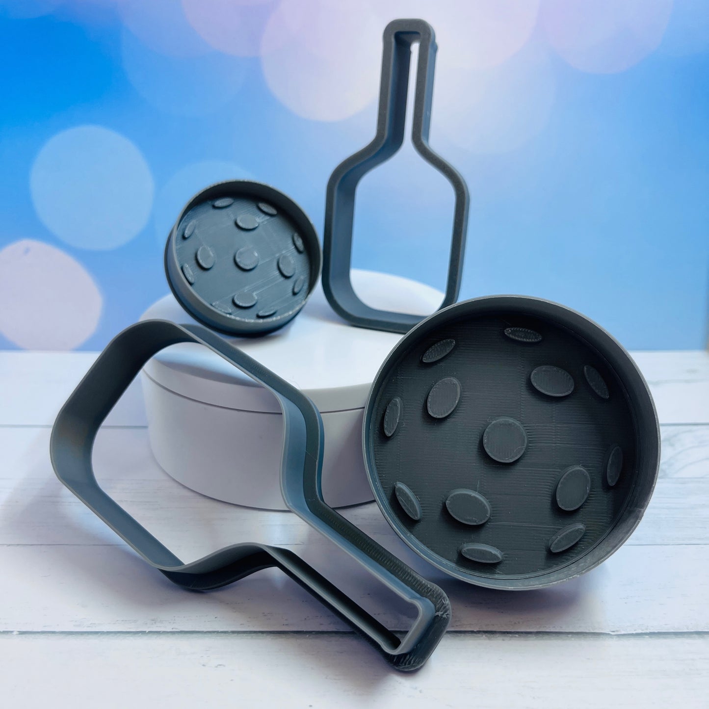 Pickleball Ball and Paddle Cookie Cutter Set | Unique Party Favor Decor | Game Winning Theme Baking Items | Eco-Friendly Mold Stamps