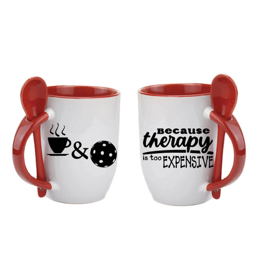 Pickleball Because Therapy Is Too Expensive | Pickleball Coffee Cup | Fun Pickleball Gifts