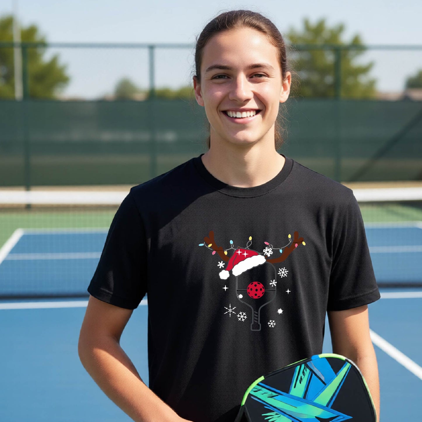 Kids Christmas Pickleball Shirt Youth Pickleball Apparel Holiday Sports Shirt for Pickleball Players