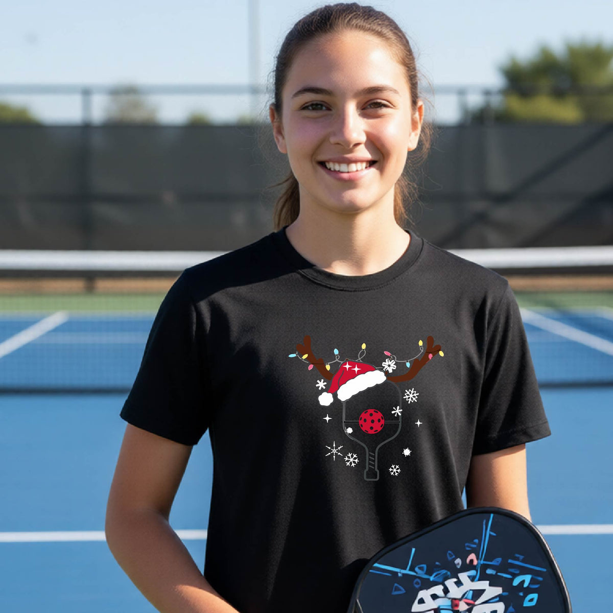 Kids Christmas Pickleball Shirt Youth Pickleball Apparel Holiday Sports Shirt for Pickleball Players