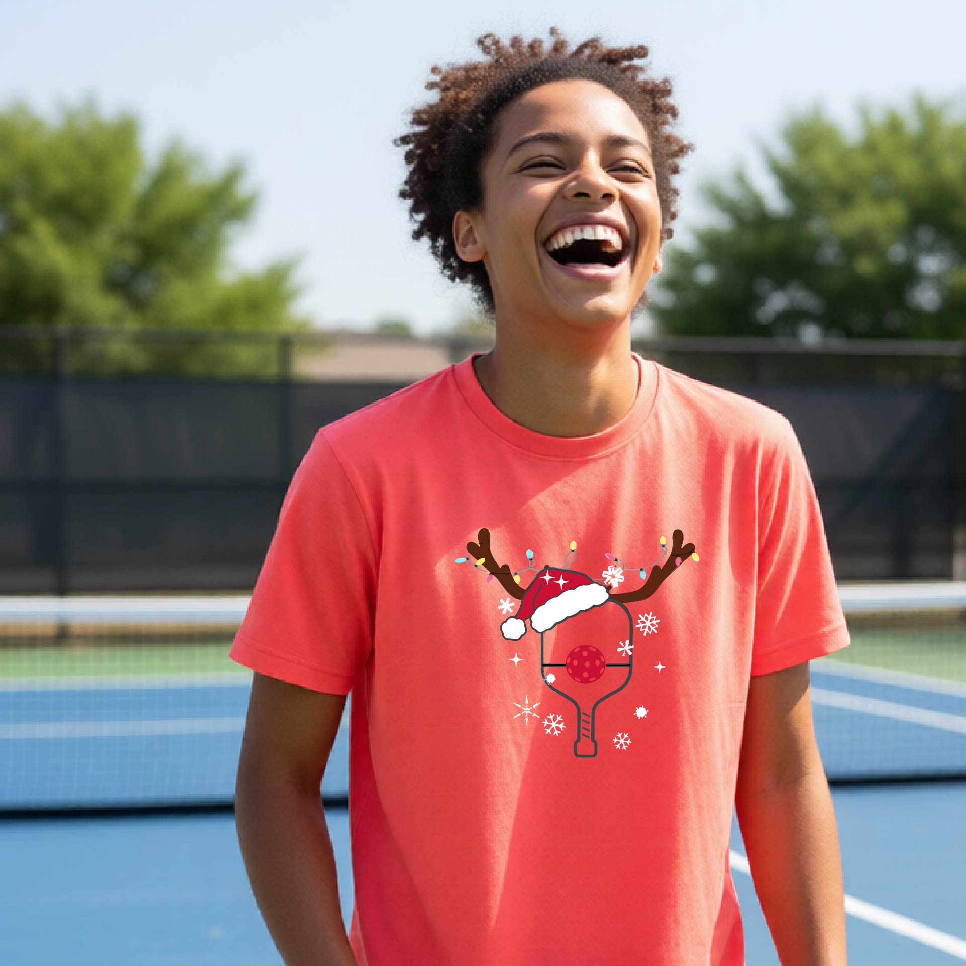Kids Christmas Pickleball Shirt Youth Pickleball Apparel Holiday Sports Shirt for Pickleball Players