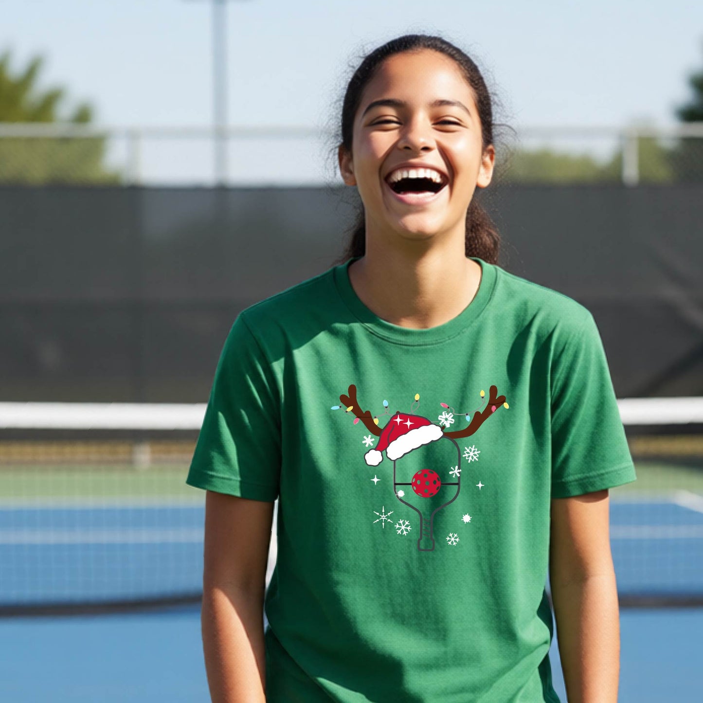 Kids Christmas Pickleball Shirt Youth Pickleball Apparel Holiday Sports Shirt for Pickleball Players